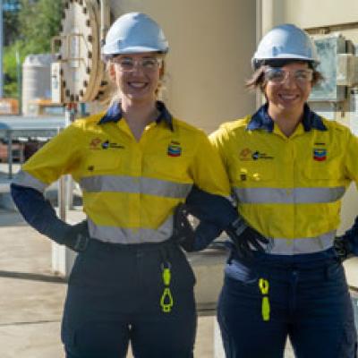 Two women in Engineering standing at the Munster campus