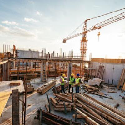 Construction site with a crane