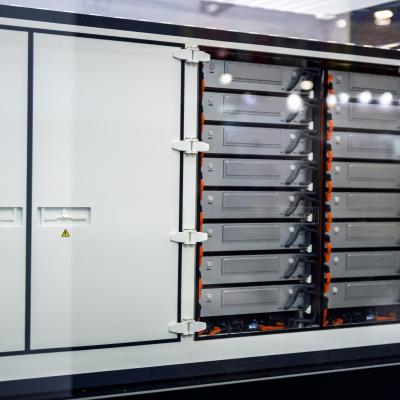 Close up of a battery storage system