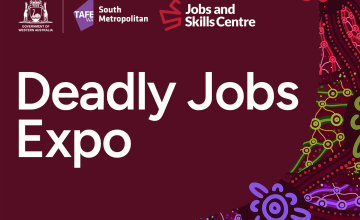 Deadly Jobs Expo [graphic with aboriginal artwork on right hand side]